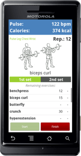 Screenshot of myFitness App